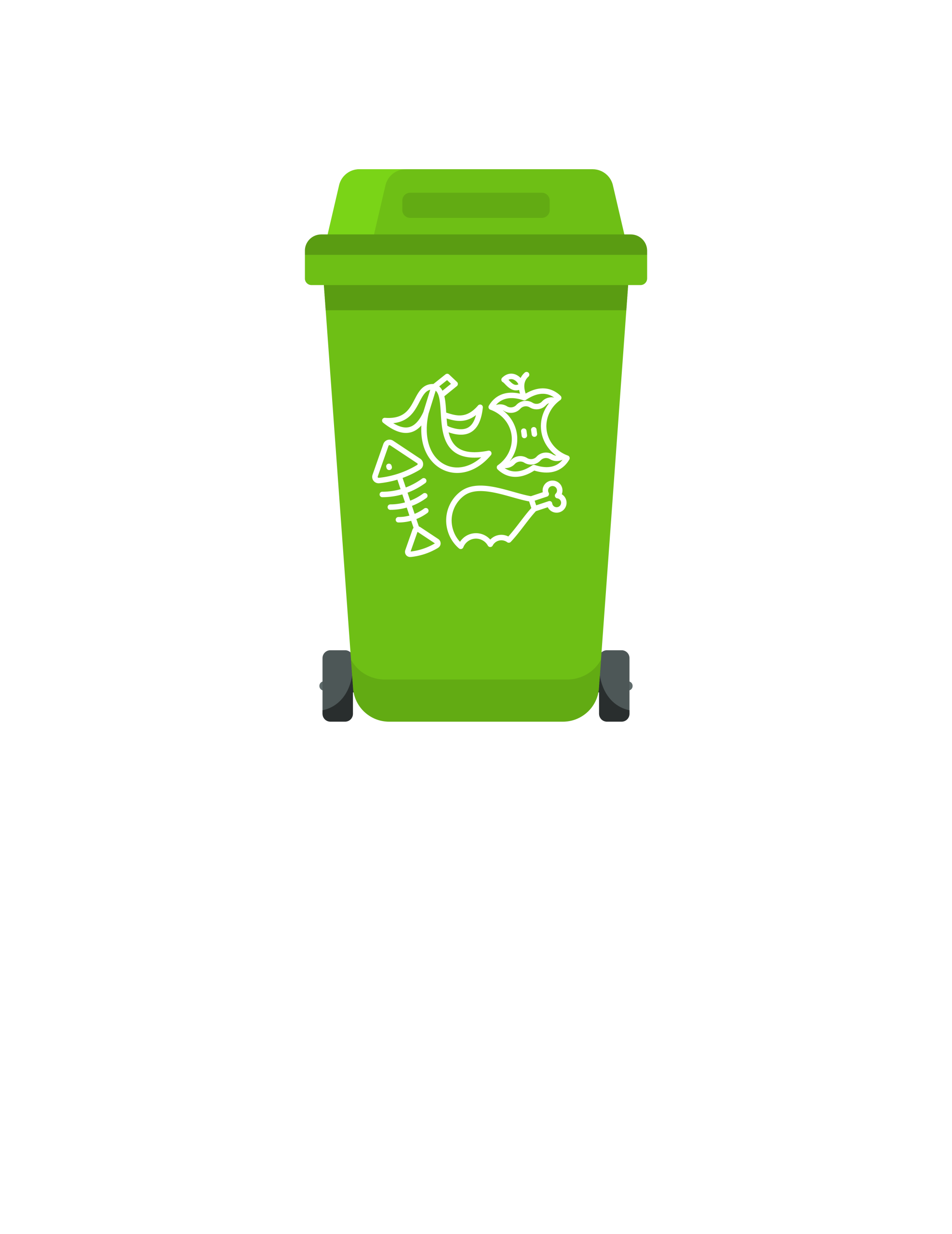 Waste-free organic bin collection for food scraps and green waste management.