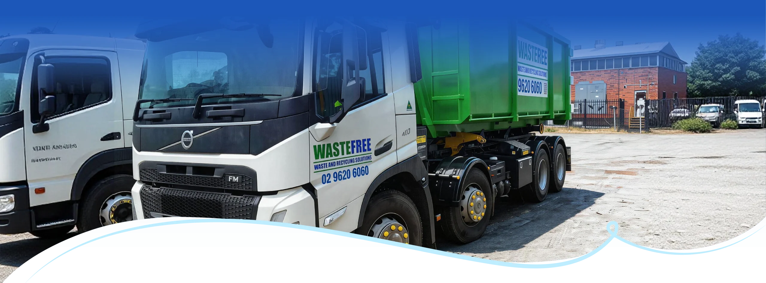 Wastefree hook lift truck transporting construction and demolition waste for commercial projects in NSW