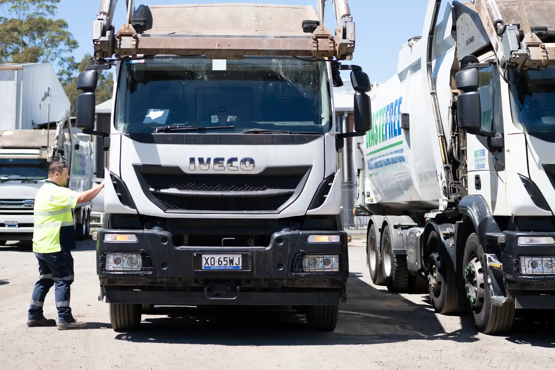 Wastefree collection trucks servicing clinical waste pickup for healthcare facilities across NSW