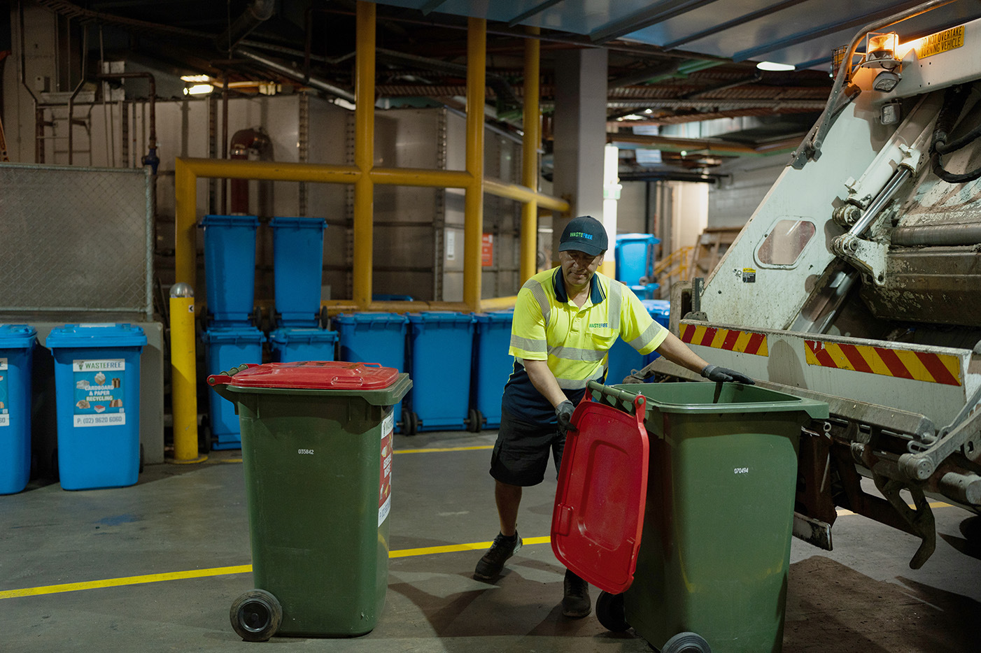 multi-site industrial waste management operations across australia with wastefree fleet and coordinated collection services
