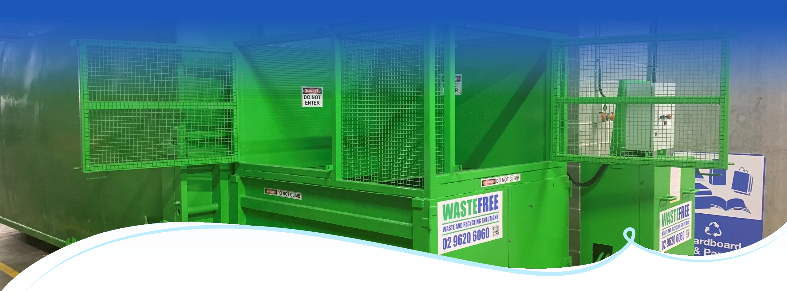 Wastefree hook lift bin system for bulk waste collection and containment on commercial sites NSW